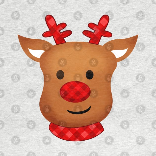 Cute Reindeer Christmas by lunamoonart